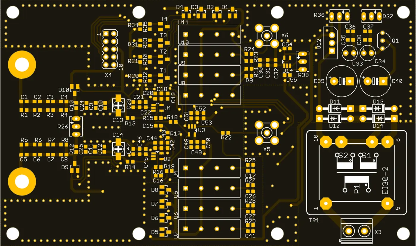 Custom analog front-end PCB