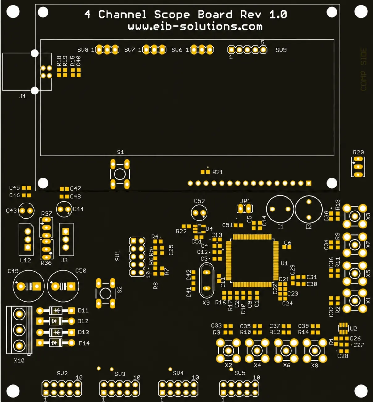 Four channel display board
