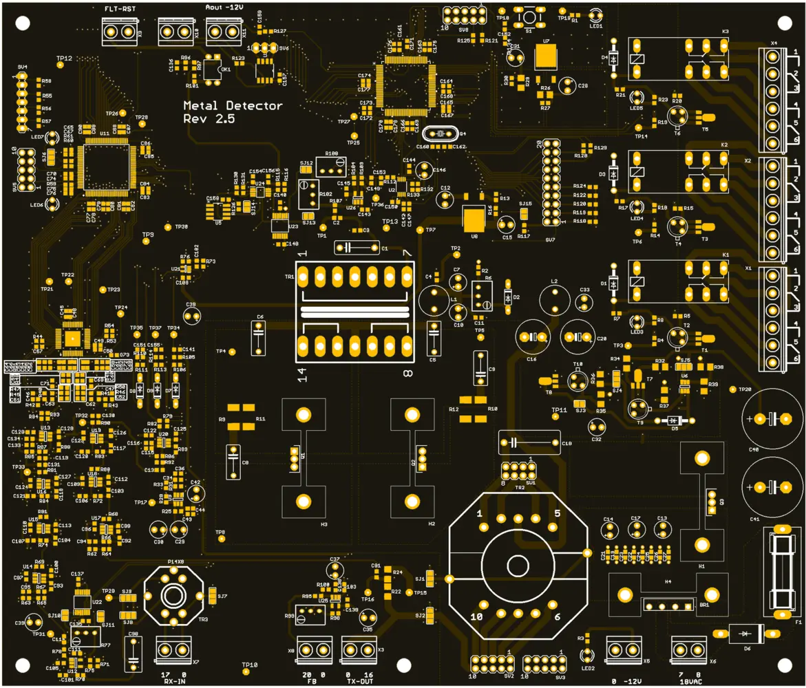 Industrial metal detector board