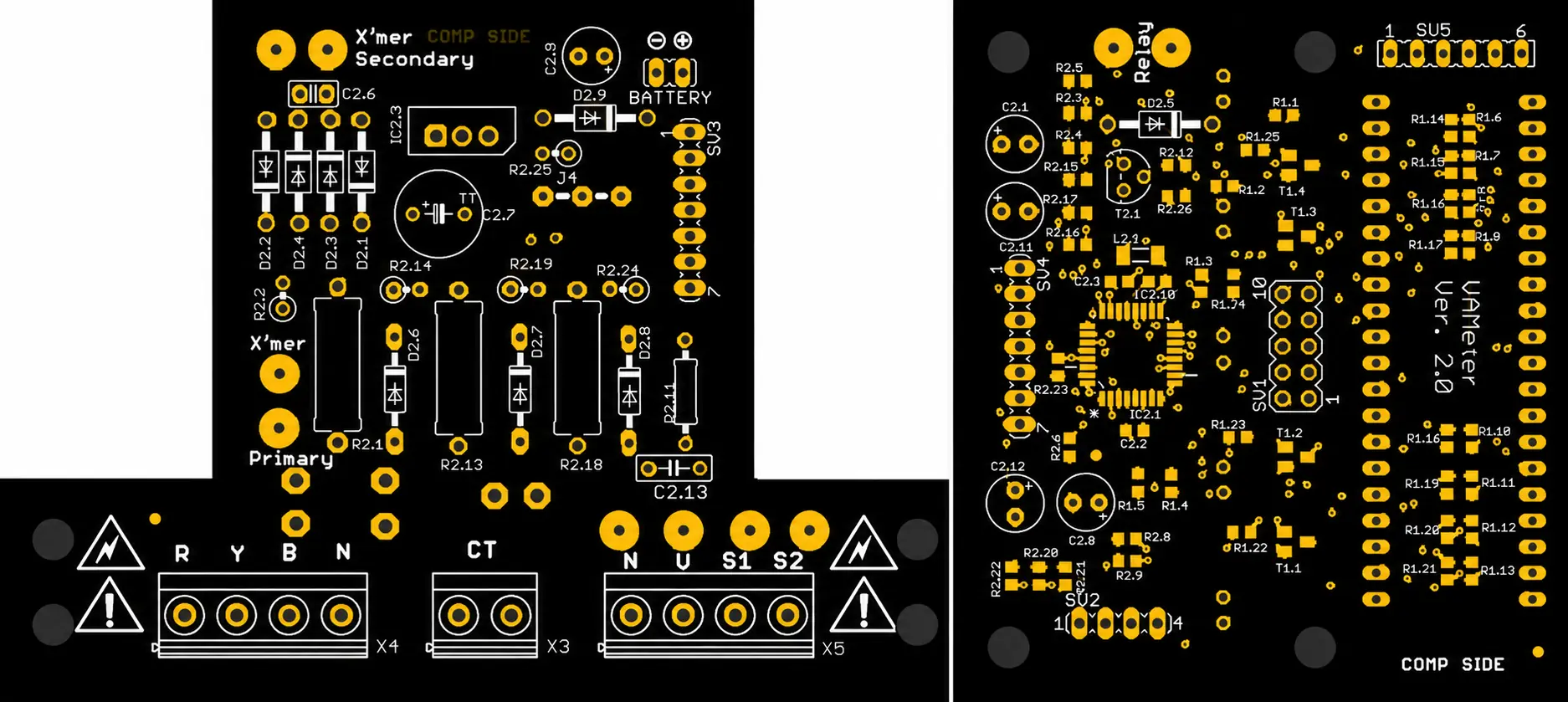 Three phase monitor PCB