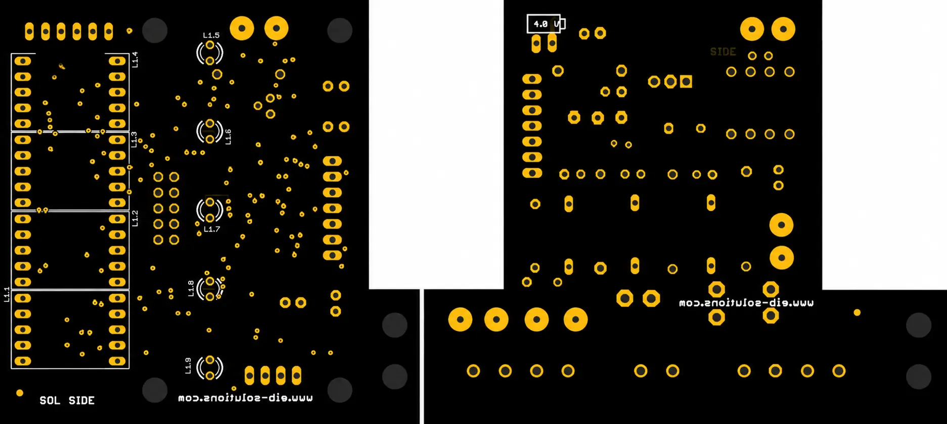 Three phase monitor PCB rear