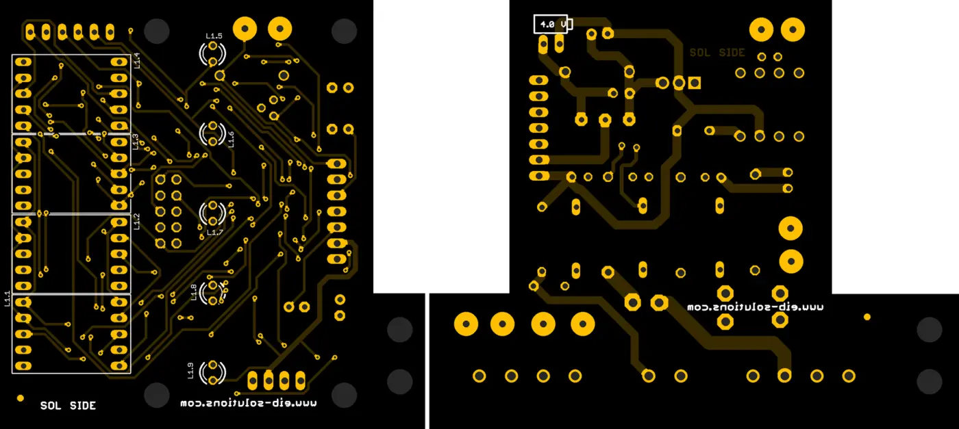 Three phase monitor PCB rear